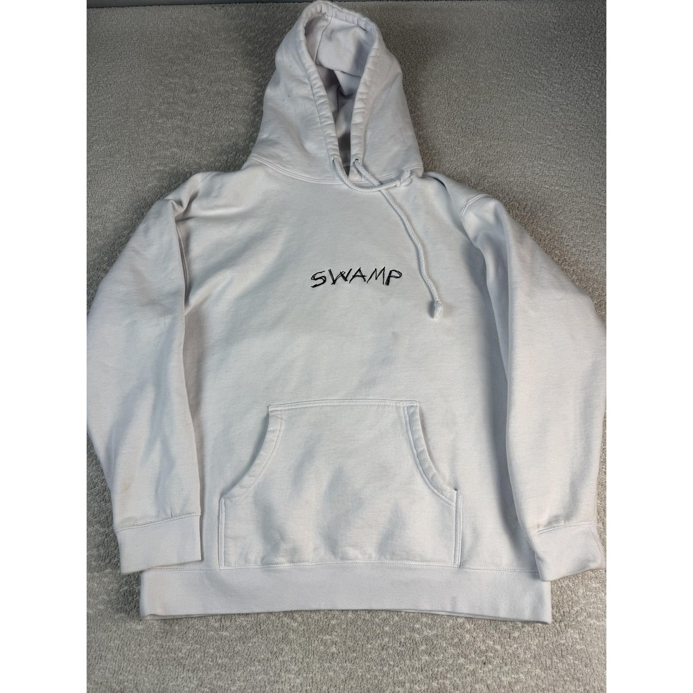 Plague Blvd Hoodie Mens XL White Swamp Graphic Pullover Fleece‎ Sweatshirt Art